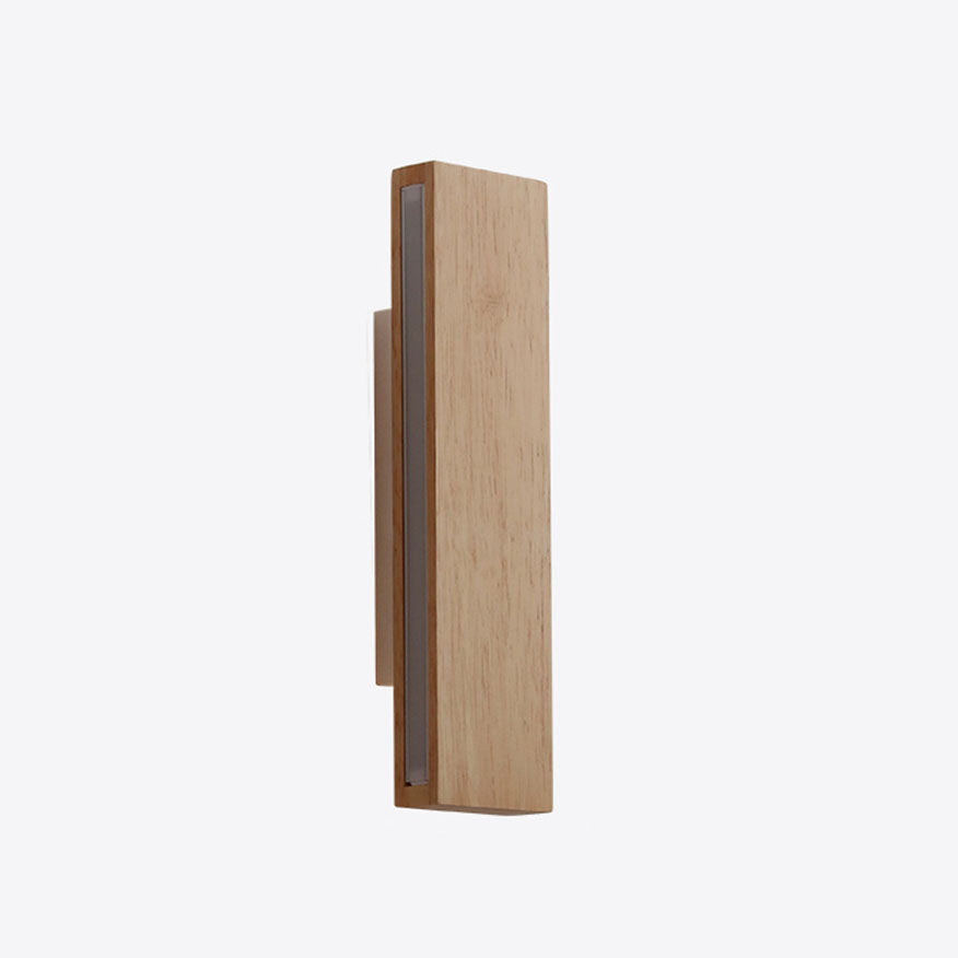 Houten wandlamp rechthoekig draaibaar met LED verlichting voor slaapkamer woonkamer gang modern design 22-52 cm | Sulvida