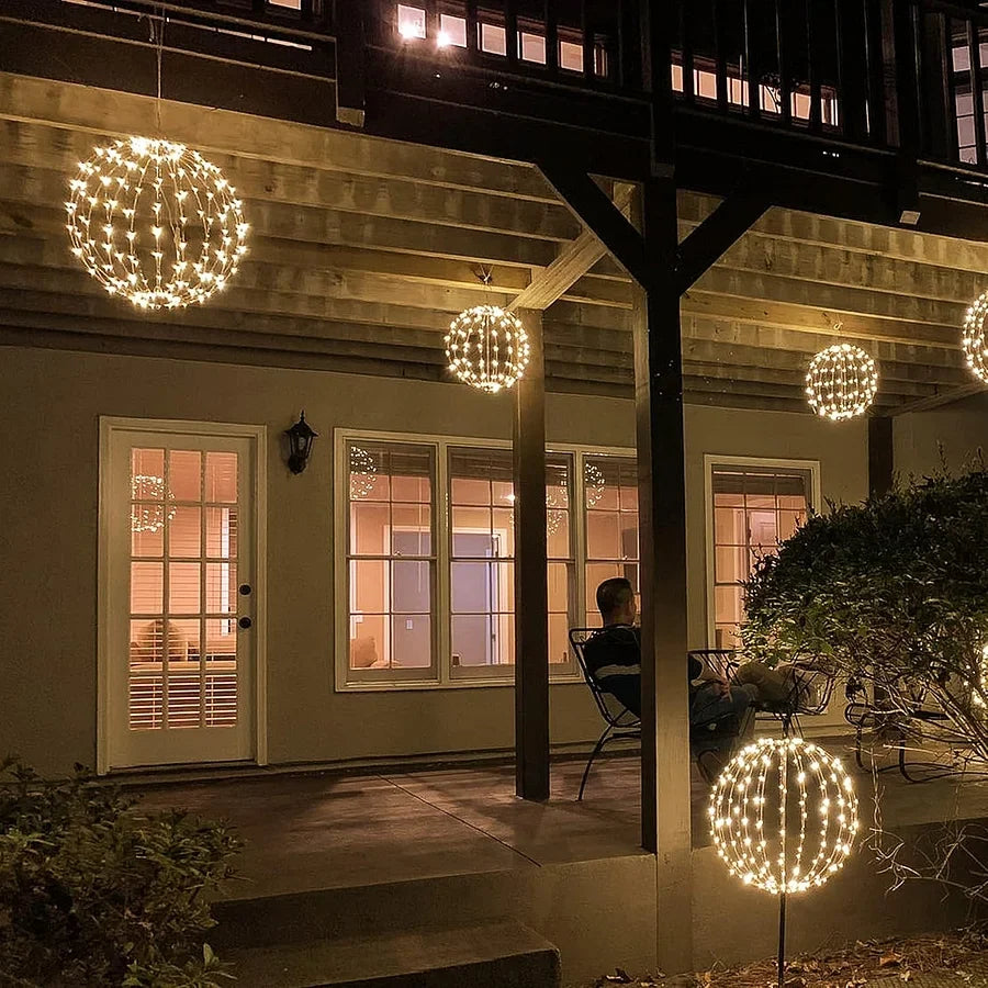 LED Decoratiebol Draadloos Metaal Opvouwbaar Binnen Buiten Tuin Terras Vensterbank Warmwit Kleurwisselend | Sulvida