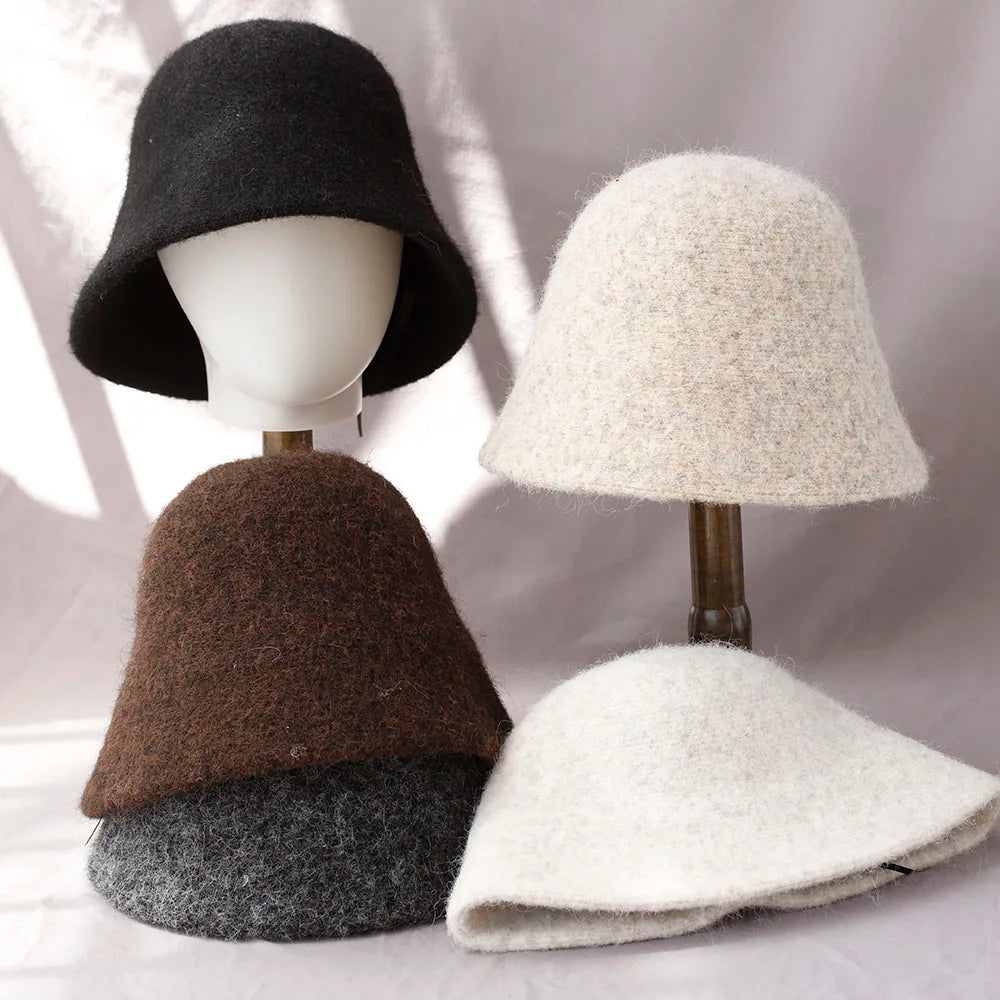 Wollenhoeden voor Dames – Vissersmuts Winterhoed Bucket Hat Warm & Comfortabel Tijdloos Design Streetwear | Sulvida