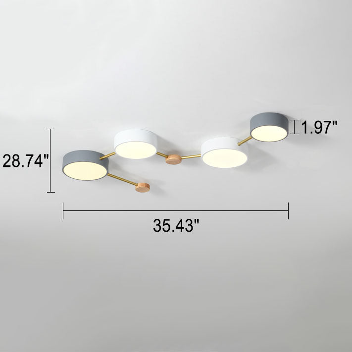 Plafondlamp massief hout met ijzer LED warm wit neutraal koel wit woonkamer slaapkamer gang moderne verlichting | Sulvida