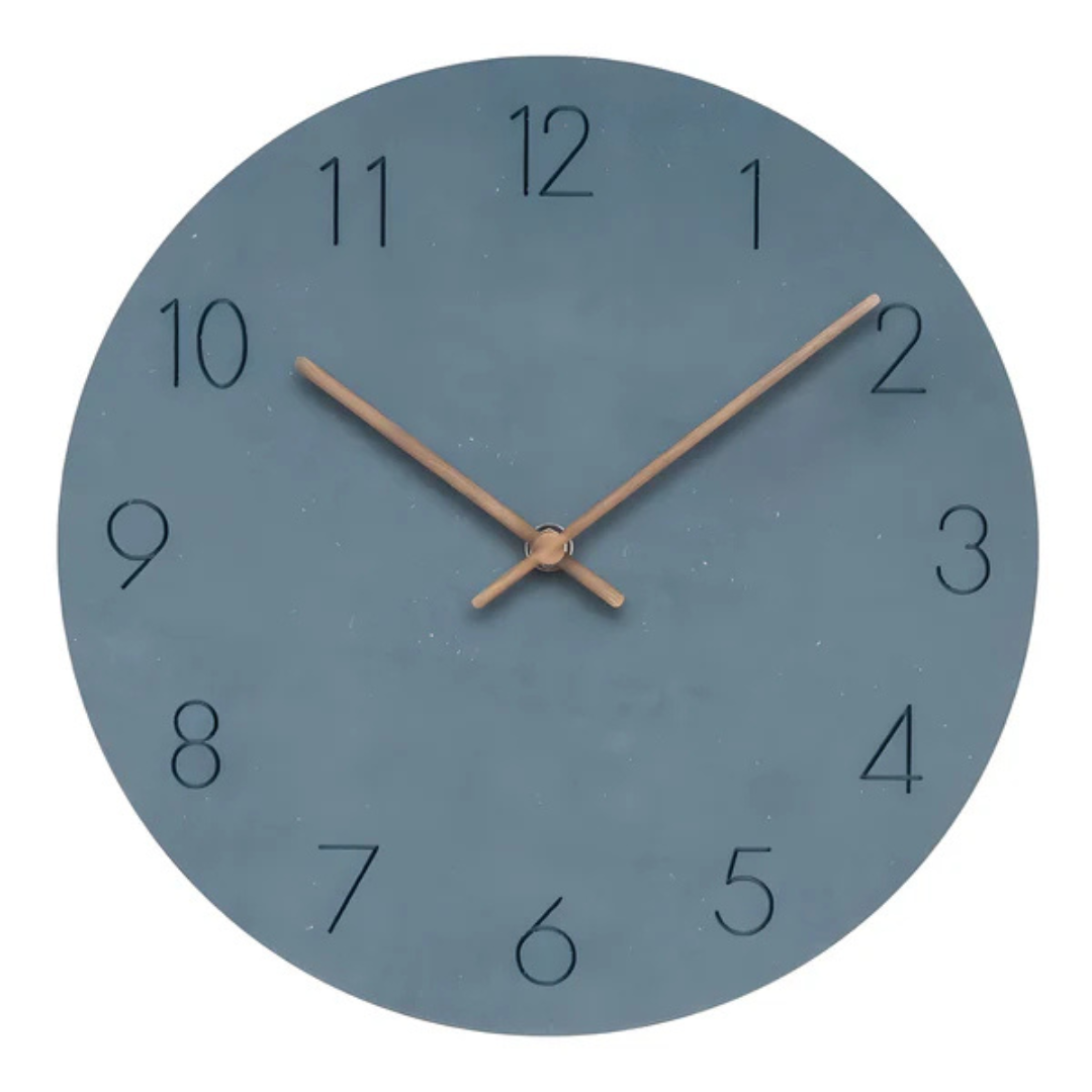 Houten wandklok met stille uurwerk Ø29cm scandinavisch design woonkamer slaapkamer kantoor wand decoratie | Sulvida