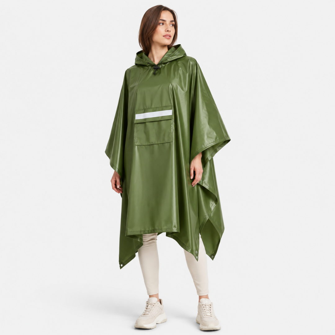 Poncho de pluie imperméable unisexe avec capuche, multifonction, protection contre la pluie en plein air pour la randonnée | Sulvida