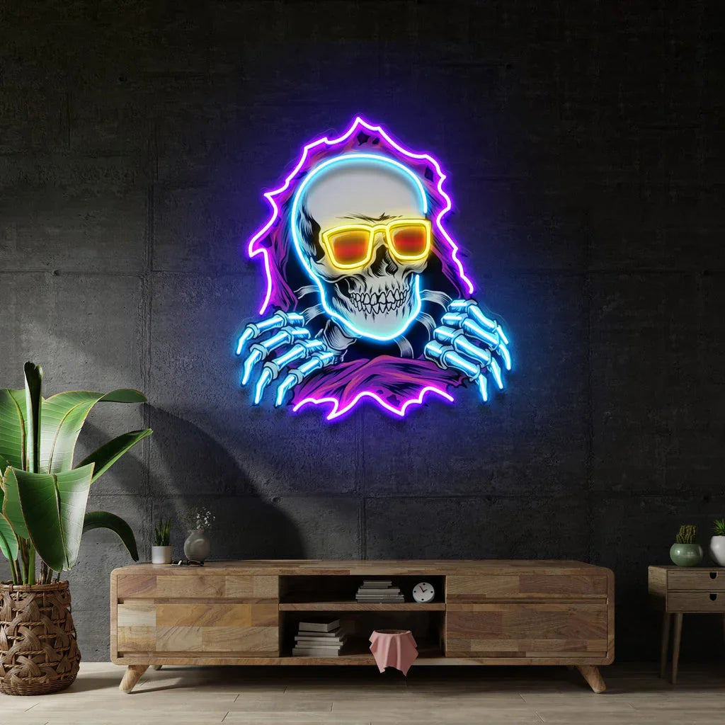Schedel Neonverlichting LED Wandlamp Acryl Sfeerlicht Decoratie voor Slaapkamer Bar Gaming Kamer Interieur | Sulvida