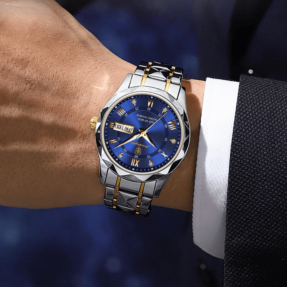 Herenhorloge Lichtgevende Wijzerplaat Roestvrijstaal 41mm Waterbestendig Datum Weekweergave Quartz Zakelijk | Sulvida