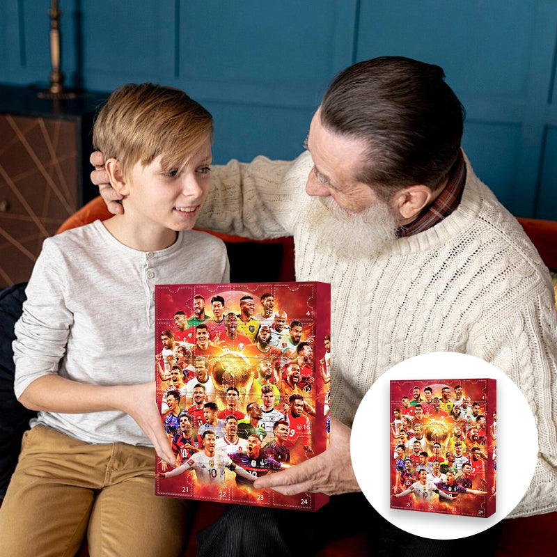 Calendrier de l’Avent de football 24 surprises Décompte de décembre Fêtes Cadeau pour enfants Collection de jouets | Sulvida