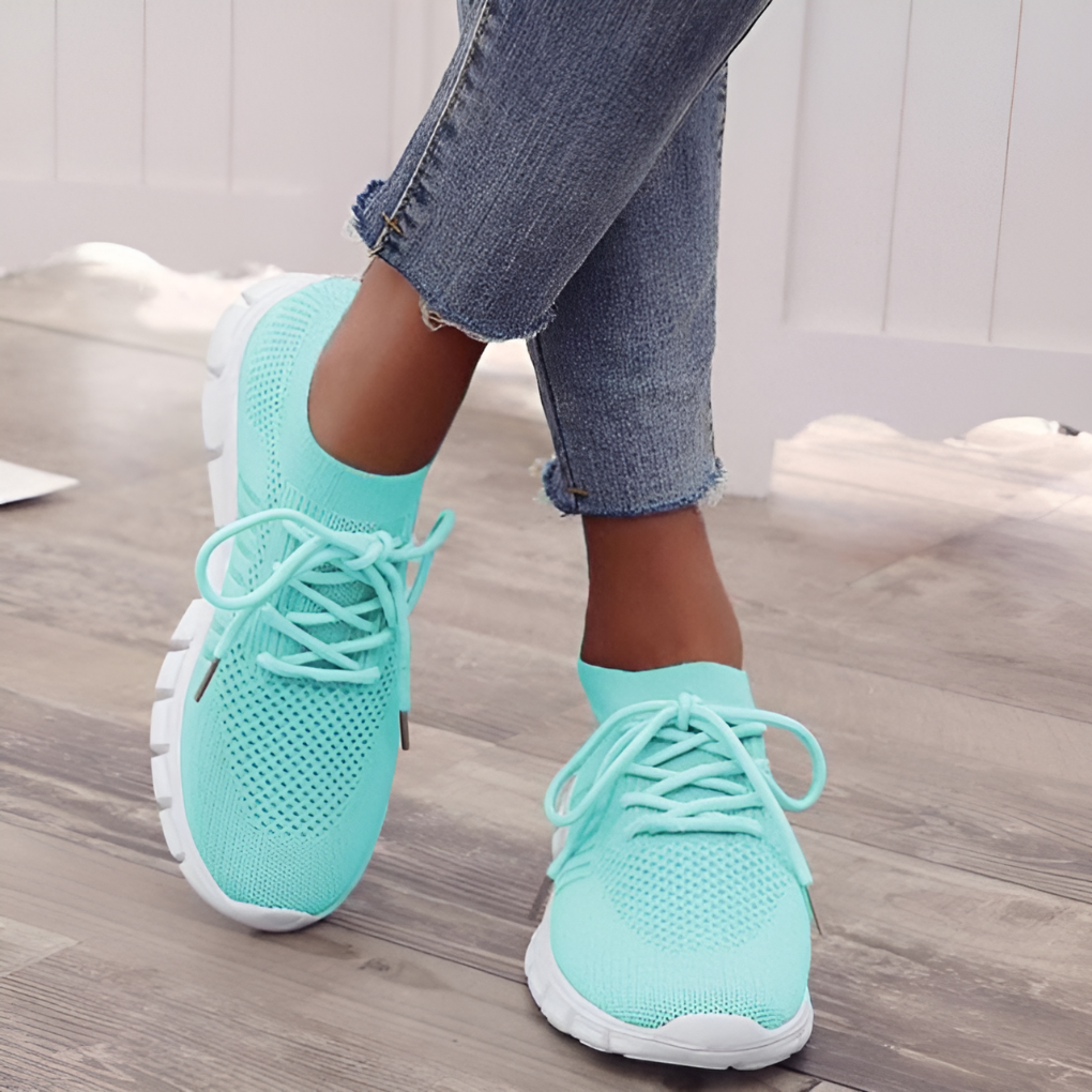Orthopedische Dames Sneakers Mesh Ademend Lichtgewicht Sportschoenen Casual Dagelijks Comfort Turkooijs Roze | Sulvida