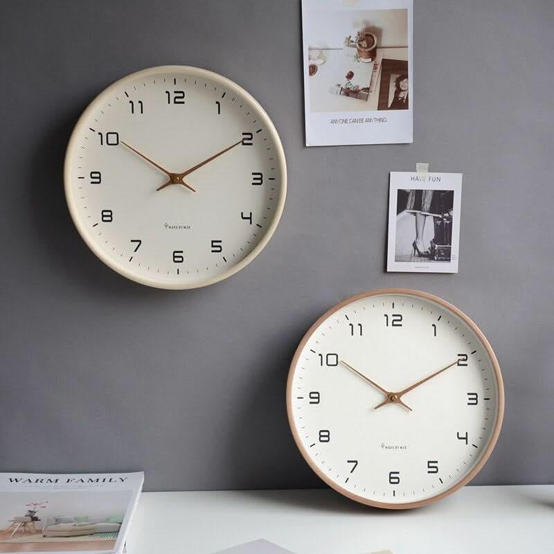 Wandklok Hout Scandinavisch Design 25cm 30cm Minimalistisch Stille Uurwerk Woonkamer Keuken Interieur | Sulvida
