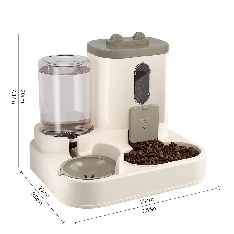 2-in-1 automatische voer- en waterbak voor honden en katten met zwaartekrachtsysteem voor huisdieren | Sulvida