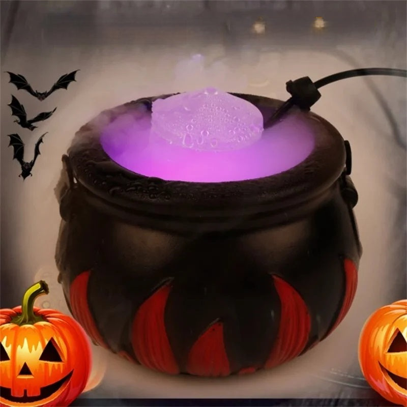 Heksenpot Nevelmachine met LED Verlichting Waterfontein Halloween Decoratie Feest Sfeerverlichting Mystiek | Sulvida