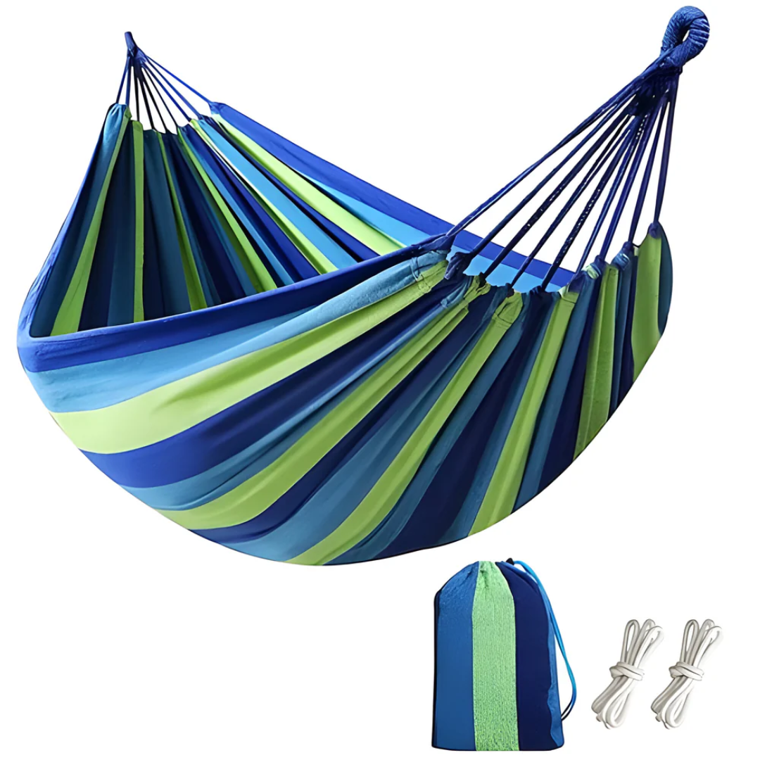 Hangmat voor binnen en buiten 200×150 cm ademend netweefsel draagkracht 200 kg ligcomfort tuinhangmat | Sulvida