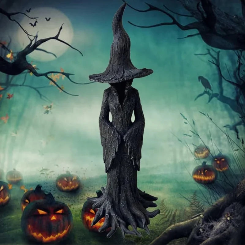 Heksen Beeldje Hars Zwart Gothic Tovenares – Mystieke Decoratie Halloween Interieur Sfeervolle Woonkamer | Sulvida