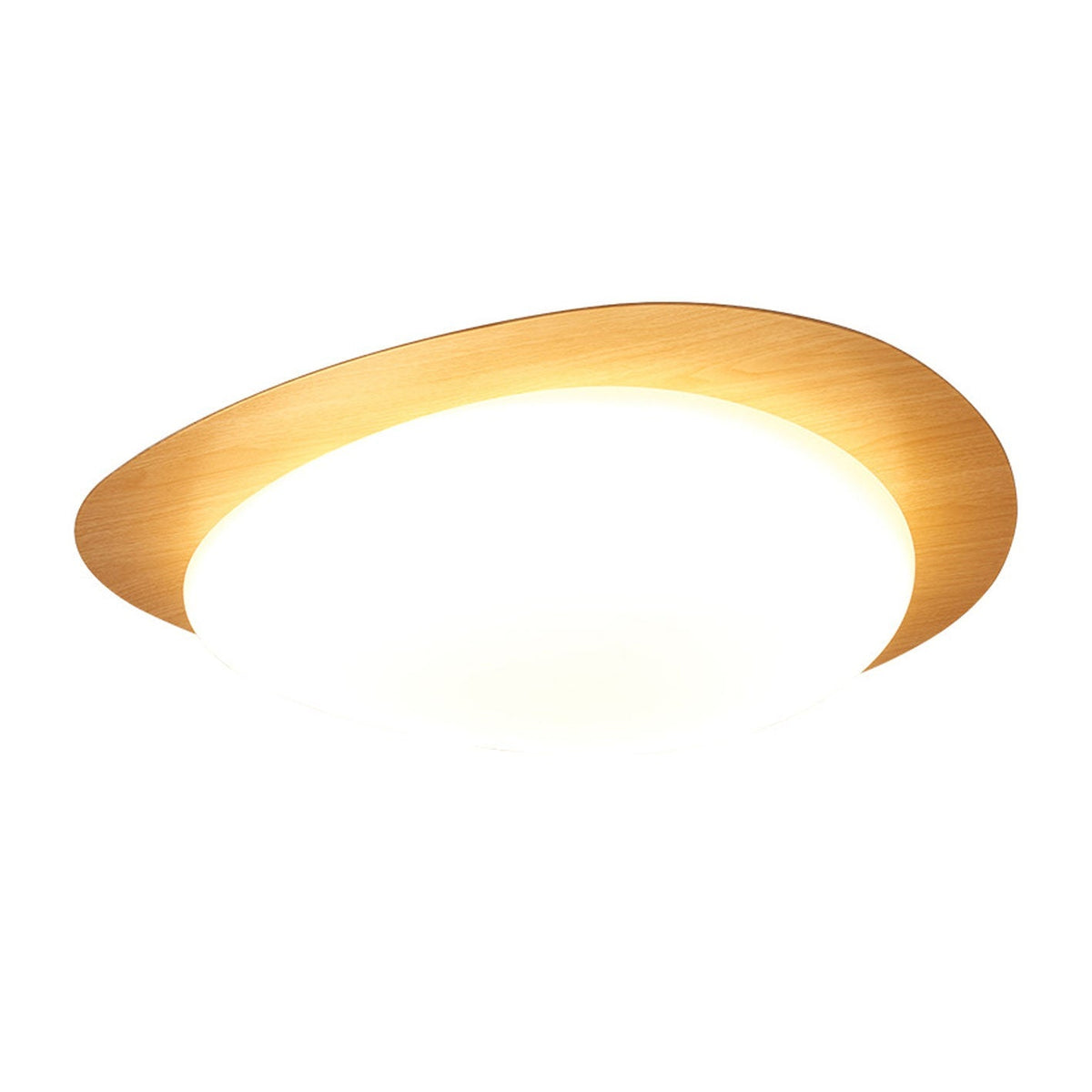 LED plafondlamp met houtafwerking ovaal Scandinavisch design dimbaar warm neutraal koel licht woonkamer | Sulvida
