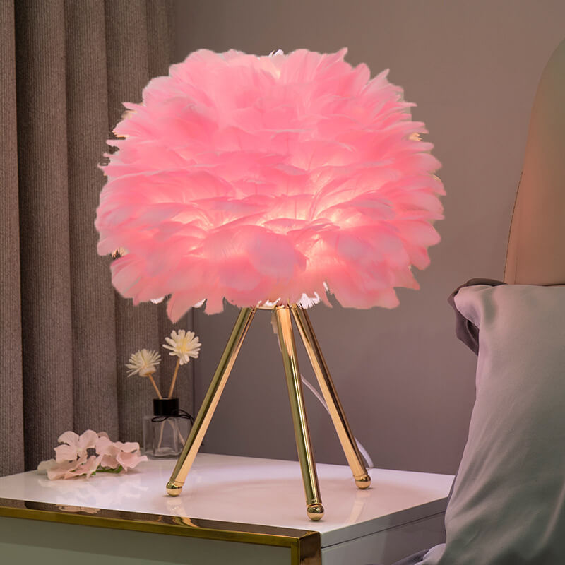 Tafellamp met Veerkap Goudkleurig Statief Zacht Licht Slaapkamer Decoratieve Lamp E27 Bureaulamp Nachtkastje | Sulvida