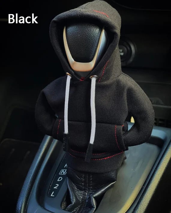 Mini housse de levier de vitesse en forme de sweat à capuche, accessoire décoratif amusant pour l'intérieur de la voiture, noir, orange, vert, sportif | Sulvida