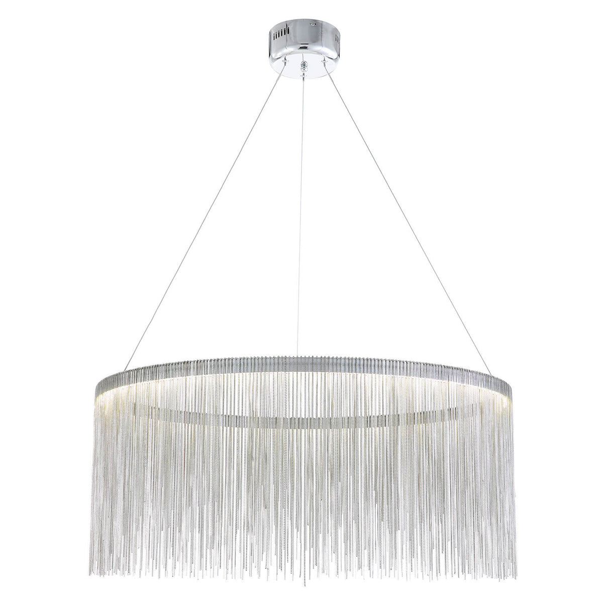 Ronde hanglamp aluminium LED zilver modern design woonkamer eetkamer slaapkamer keuken instelbare lichtkleur | Sulvida