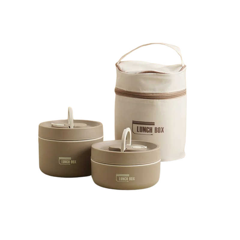RVS Lunchbox Set met Geïsoleerde Tas – Lekvrije Voedselcontainer 2 of 3 Vakken – Herbruikbaar Bento Box voor Werk Onderweg School | Sulvida