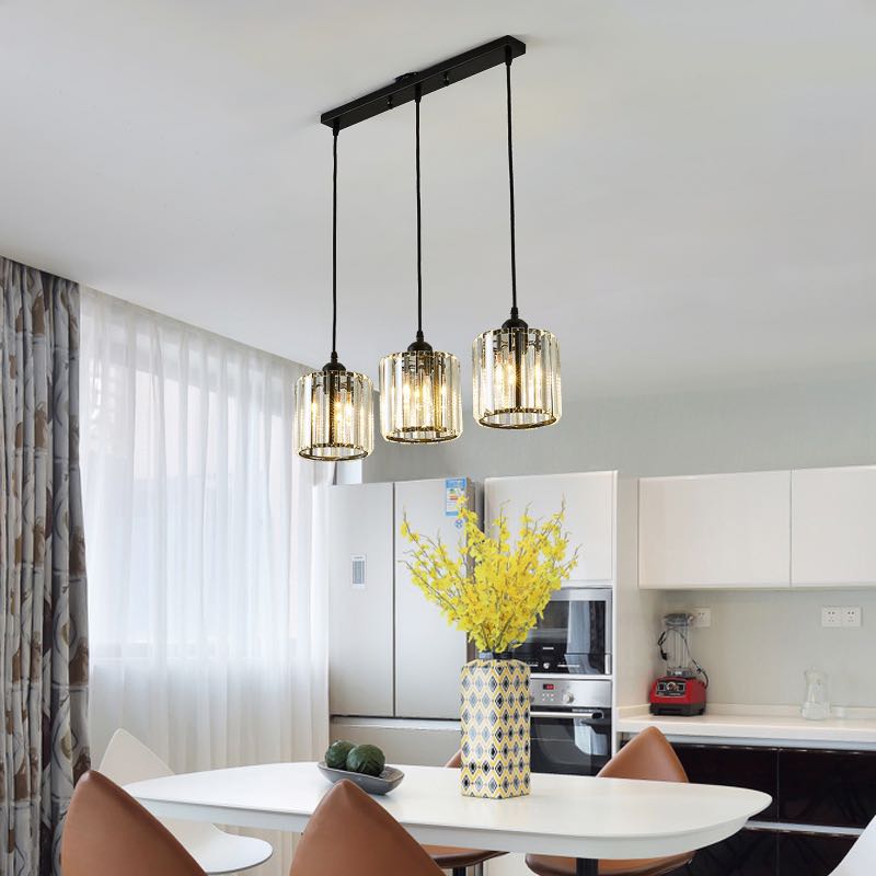 Hanglamp Cilindervormig Glas Zwart of Goud Modern Design Woonkamer Eetkamer Slaapkamer Verstelbaar Snoer | Sulvida