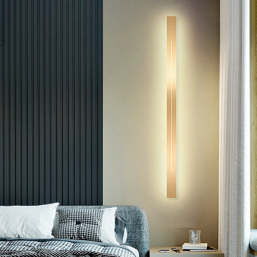 LED Wandlamp Modern Lineair Design Zwart Goud Acryl Metaal Slaapkamer Woonkamer Dimbaar 60-200cm Elegant | Sulvida