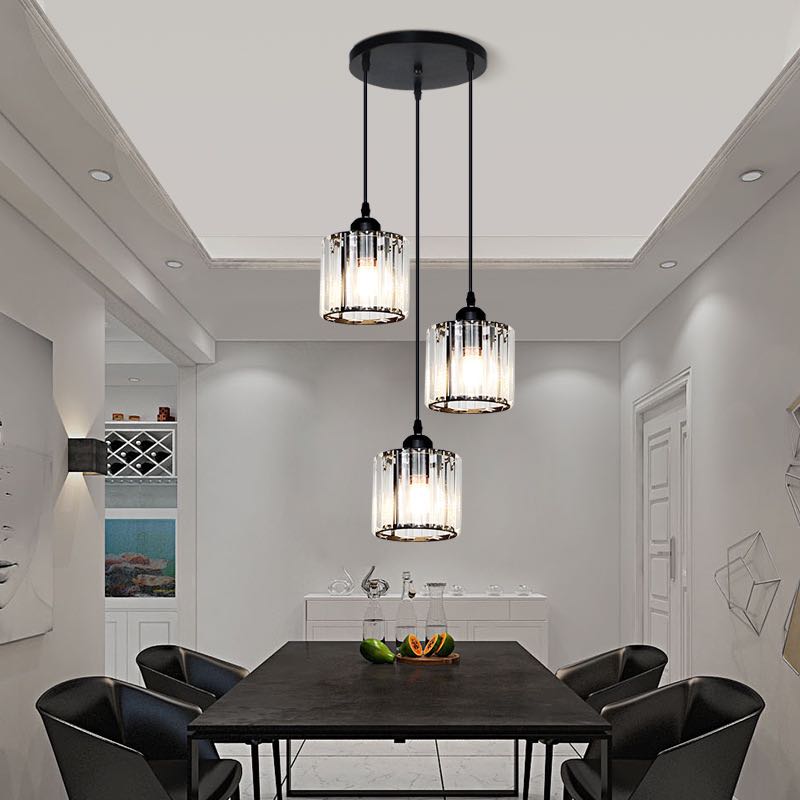 Hanglamp Cilindervormig Glas Zwart of Goud Modern Design Woonkamer Eetkamer Slaapkamer Verstelbaar Snoer | Sulvida