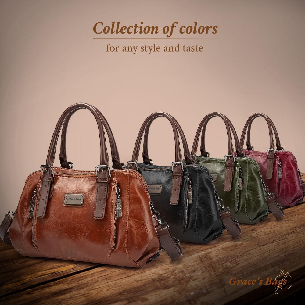 Luxe Leren Schoudertas Dames Bruin Zwart Groen Rood Elegante Handtas Magnetische Sluiting Verstelbaar | Sulvida