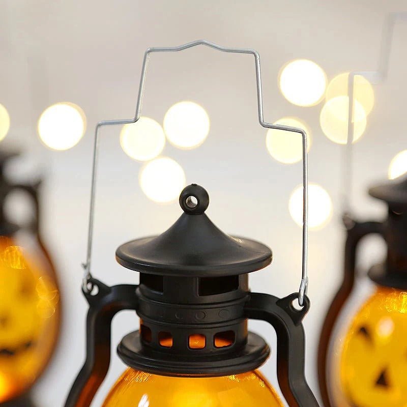 LED Pompoenlantaarns met Spookgezichten Halloween Decoratieve Verlichting Veilig op Batterij Sfeervol Sfeer | Sulvida