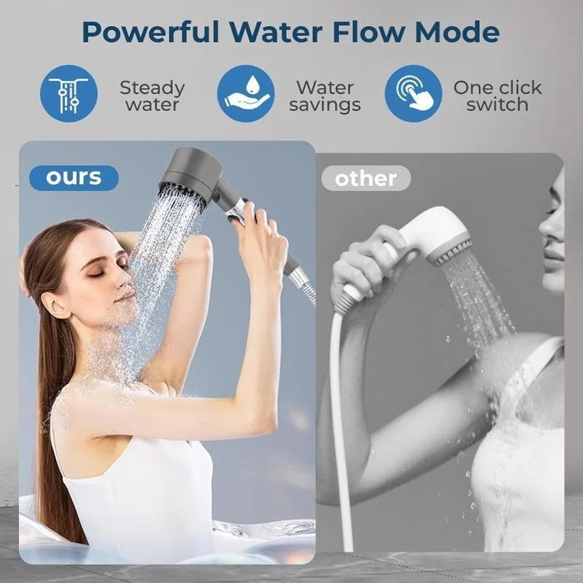 Pommeau de douche filtrant avec 5 filtres pour une peau douce et des cheveux brillants, économie d’eau, douche bien-être | Sulvida