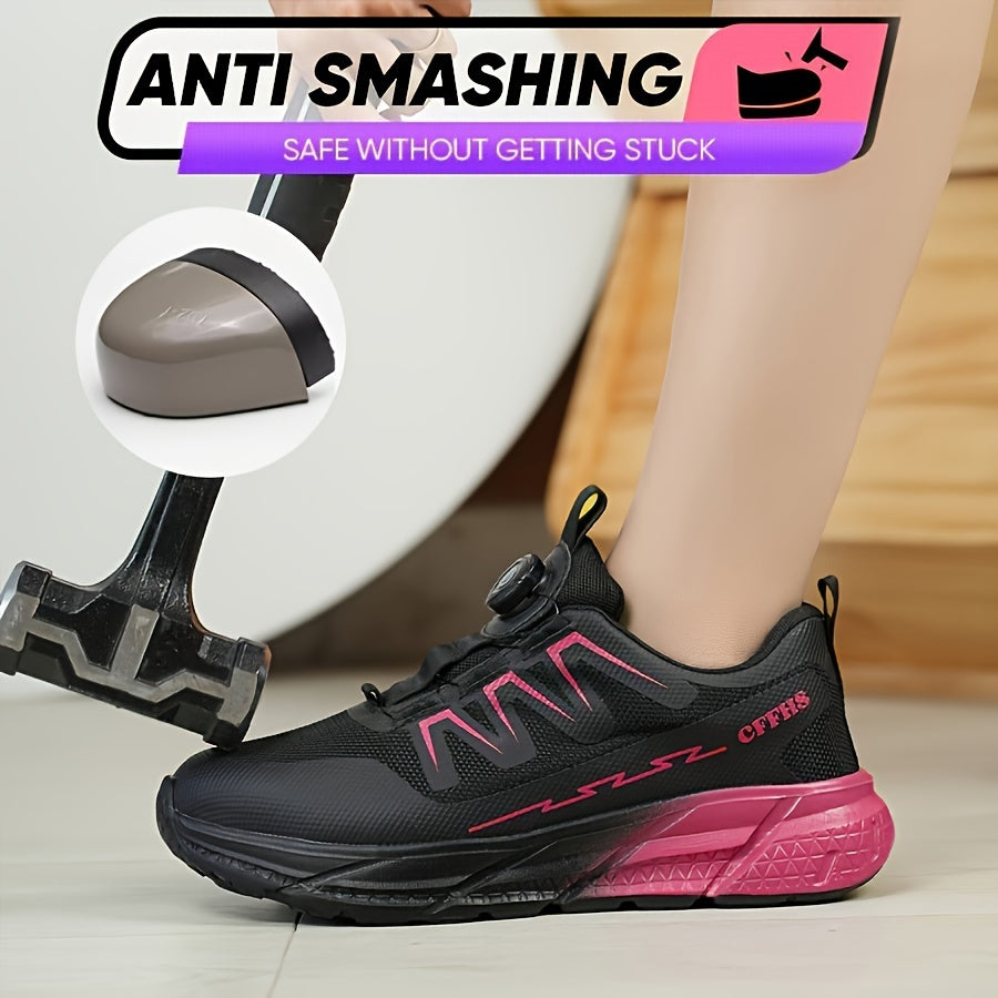 Werkschoenen Dames Veiligheid Lichtgewicht Stalen Neus Ademend Sportief Zwart Roze Blauw Geel Antislip | Sulvida