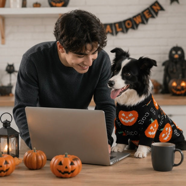 Gebreide Pompoen Huisdierentrui voor Katten en Honden – Warme Feestelijke Winterkleding voor Halloween | Sulvida