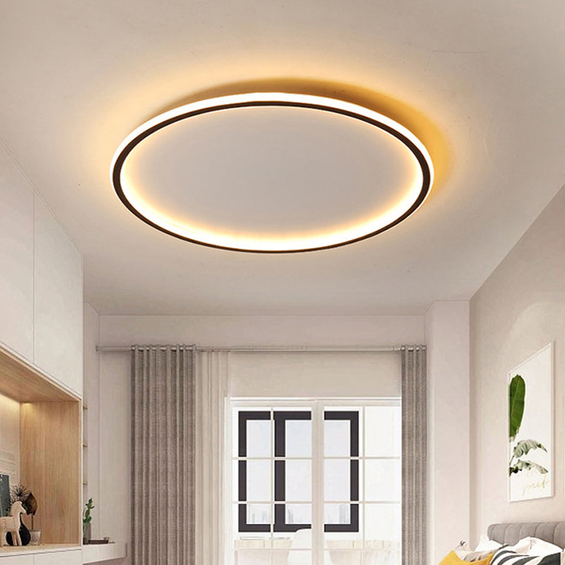 LED Plafondlamp Zwart Dimbaar met Afstandsbediening 40 50 60 cm Modern Aluminium Design Woonkamer Slaapkamer | Sulvida