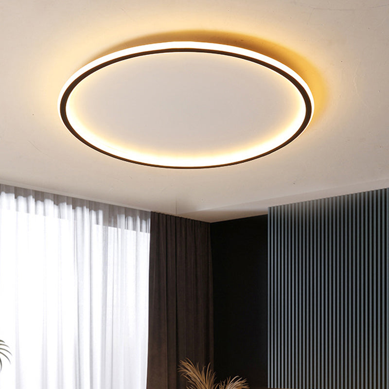 LED Plafondlamp Zwart Dimbaar met Afstandsbediening 40 50 60 cm Modern Aluminium Design Woonkamer Slaapkamer | Sulvida
