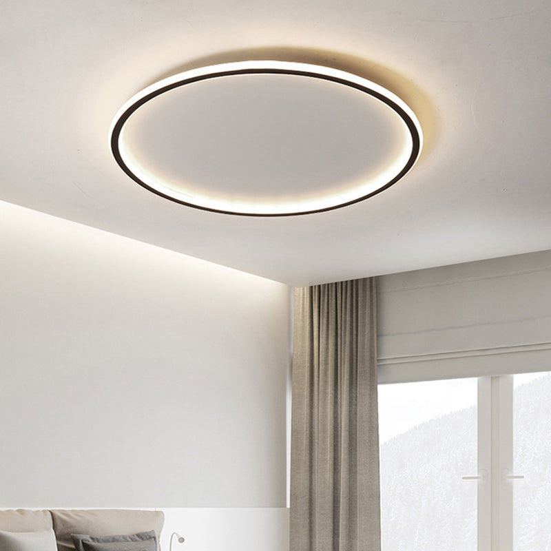 LED Plafondlamp Zwart Dimbaar met Afstandsbediening 40 50 60 cm Modern Aluminium Design Woonkamer Slaapkamer | Sulvida