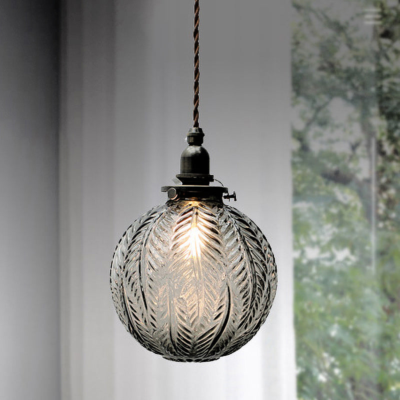 Glazen Hanglamp met Veerdesign en Rookglas 15 cm Diameter Kroonluchter Eetkamer Woonkamer Decoratief Sfeervol | Sulvida