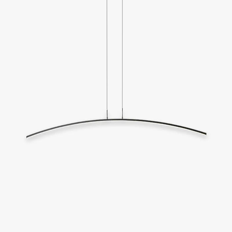 Hanglamp Lineair Metaal met Afstandsbediening Zwart Goud Dimbaar LED Moderne Boogvorm Eetkamer Woonkamer | Sulvida