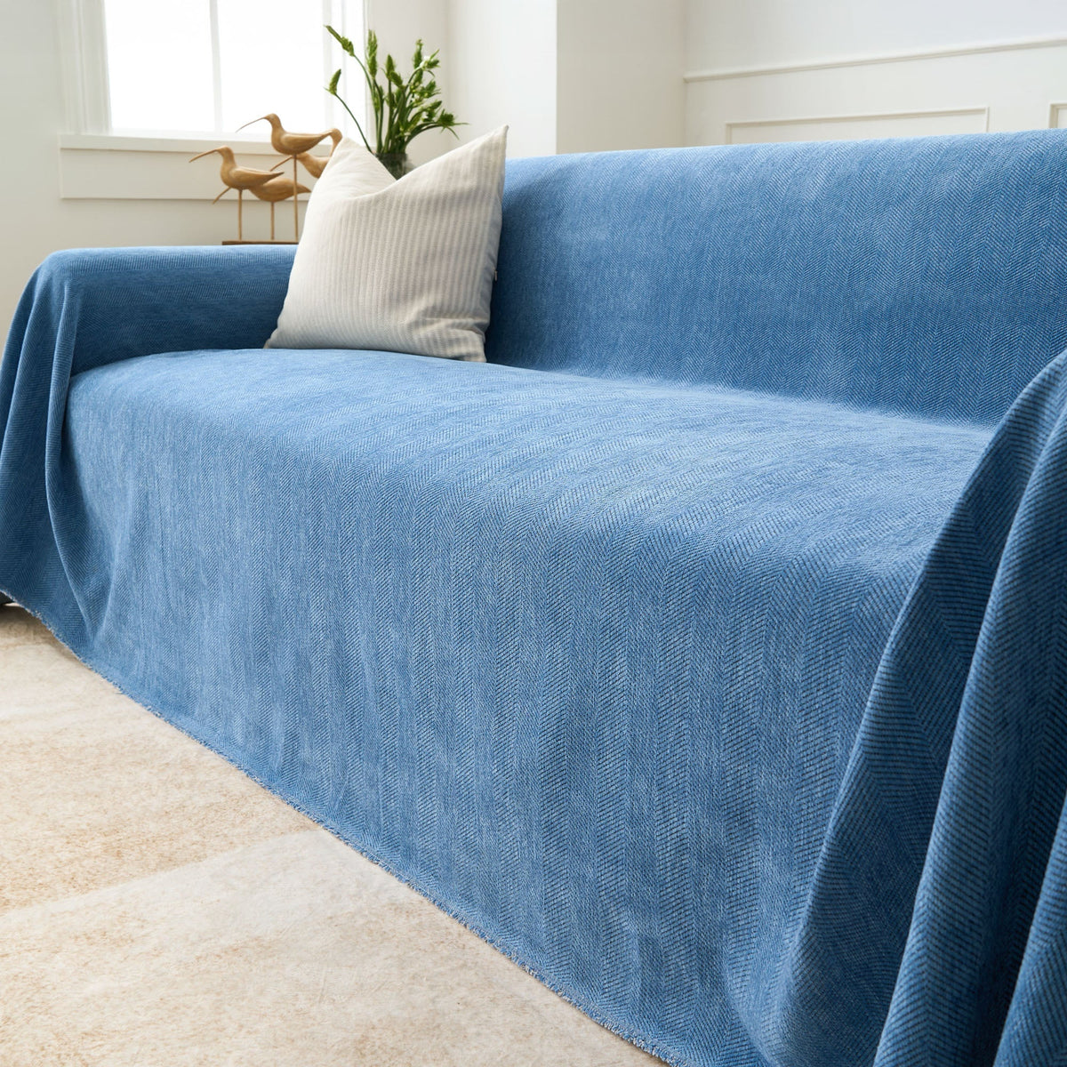 Geweven Bankhoes Visgraat Patroon Meubelbeschermer Huisdiervriendelijk Wasbaar Decoratief Sofa Woonkamer | Sulvida