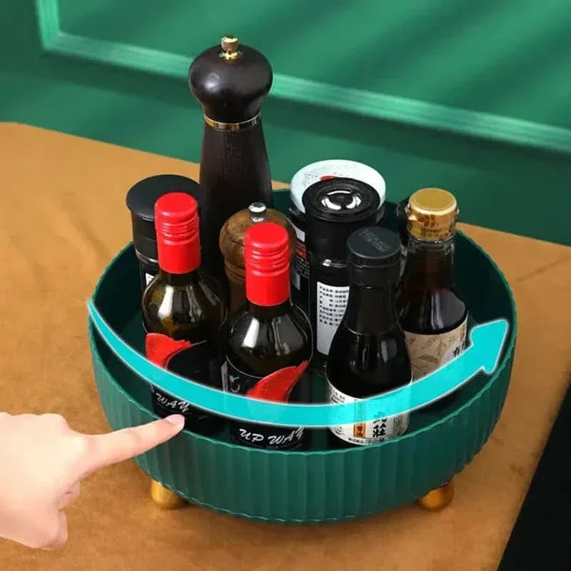 Draaibaar opbergplateau 360° wit groen oranje organizer keuken badkamer kantoor ruimtebesparend 22-28cm | Sulvida