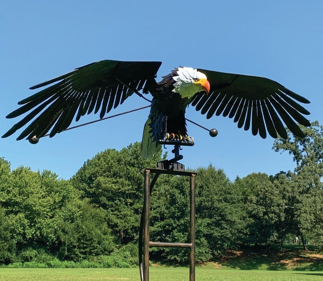 Metalen Tuin Windmolen Vogel of Adelaar Decoratie op Staander voor Buiten Terras of Gazon Tuindecoratie met Bewegende Vleugels | Sulvida