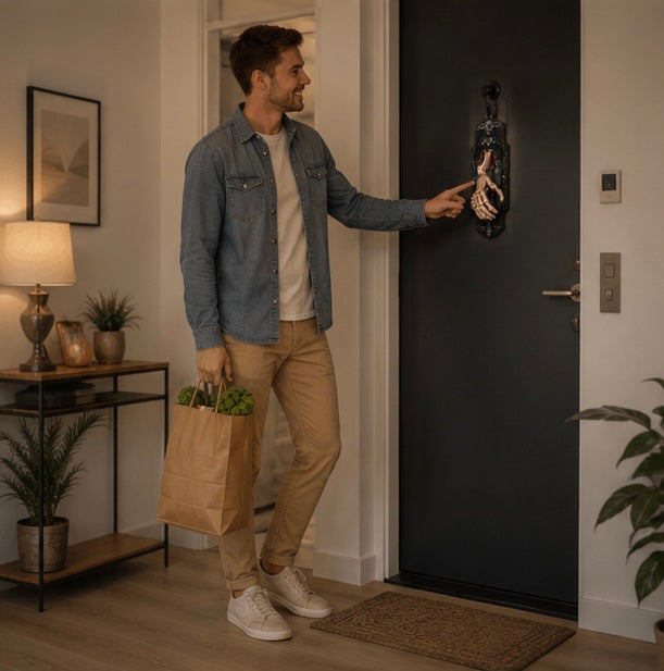 Interactieve Skelethand Deurversiering – Aanraak- en Bewegingssensor met Licht Geluid Halloween Decoratie | Sulvida