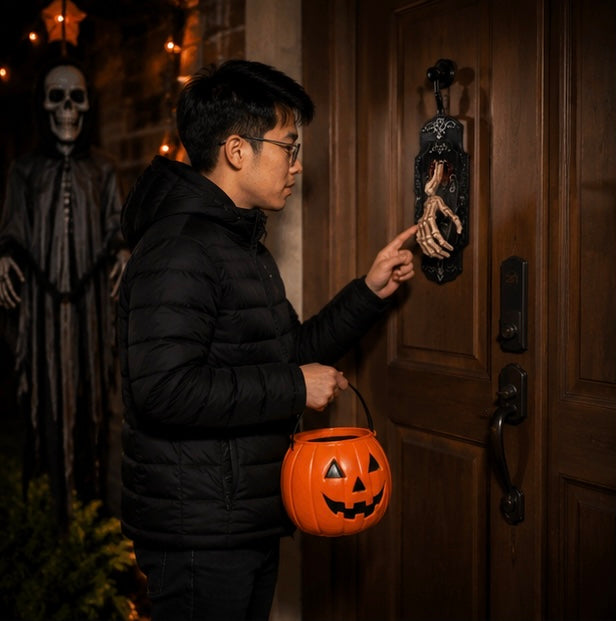 Interactieve Skelethand Deurversiering – Aanraak- en Bewegingssensor met Licht Geluid Halloween Decoratie | Sulvida