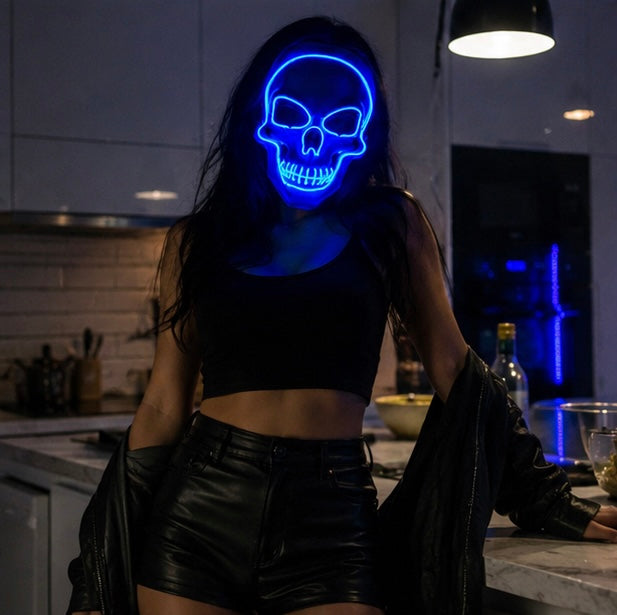 Verlicht Schedel Masker LED Volgelaat Halloween Cosplay Carnaval Feestartikelen Theater Mysterieus Griezel | Sulvida