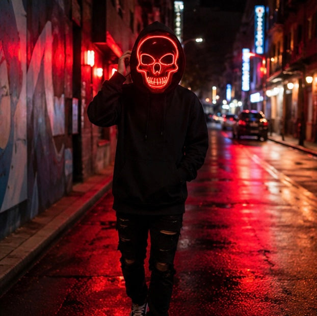 Verlicht Schedel Masker LED Volgelaat Halloween Cosplay Carnaval Feestartikelen Theater Mysterieus Griezel | Sulvida