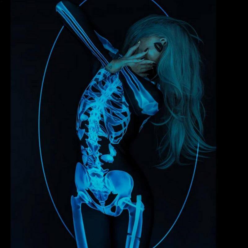 3D Skeletpak Halloween Kostuum voor Dames en Heren Bodysuit met Rits Volledig Bedrukt Spookachtig Feest | Sulvida