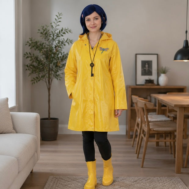 Gele Regenjas Verkleedkostuum Trenchcoat voor Anime Convention Halloween Cosplay Feest Carnaval Themafeest | Sulvida