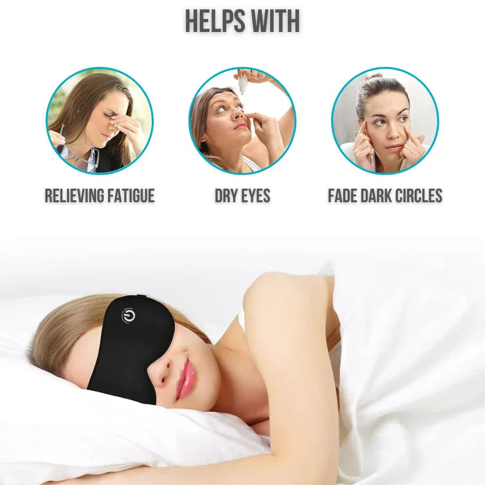 Verwarmend Oogmasker Draadloos Verstelbaar Slaaphulp Oogspa 3 Warmtestanden USB Oplaadbaar Ontspanning | Sulvida
