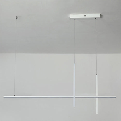 LED-lijnlamp met moderne lijnen voor eetkamer en keuken zwart wit minimalistisch verlichting hangend | Sulvida