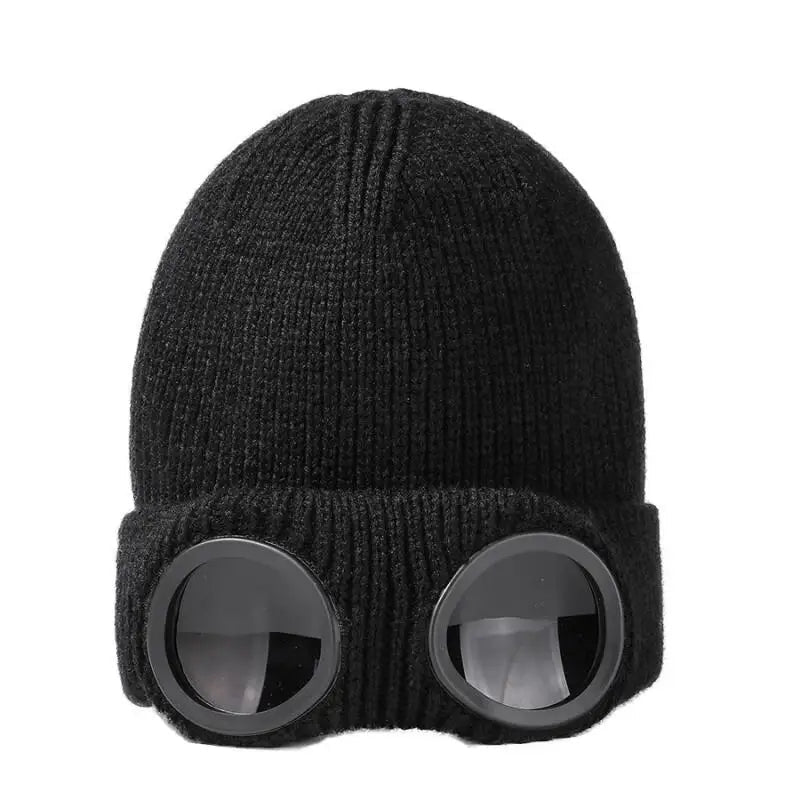 Unisex Gebreide Muts met Geïntegreerde Skibril – Zachte Wintermuts voor Wintersport Snowboarden en Koude Dagen | Sulvida