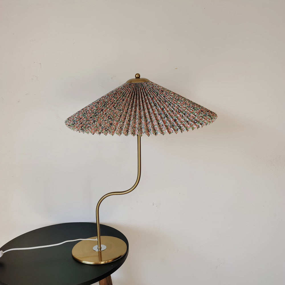 Retro Tafellamp Plissé Kap Stoffenlamp Metaal 63cm Vintage Design Sfeerlicht Leeslamp Woonkamer Sfeerverlichting | Sulvida