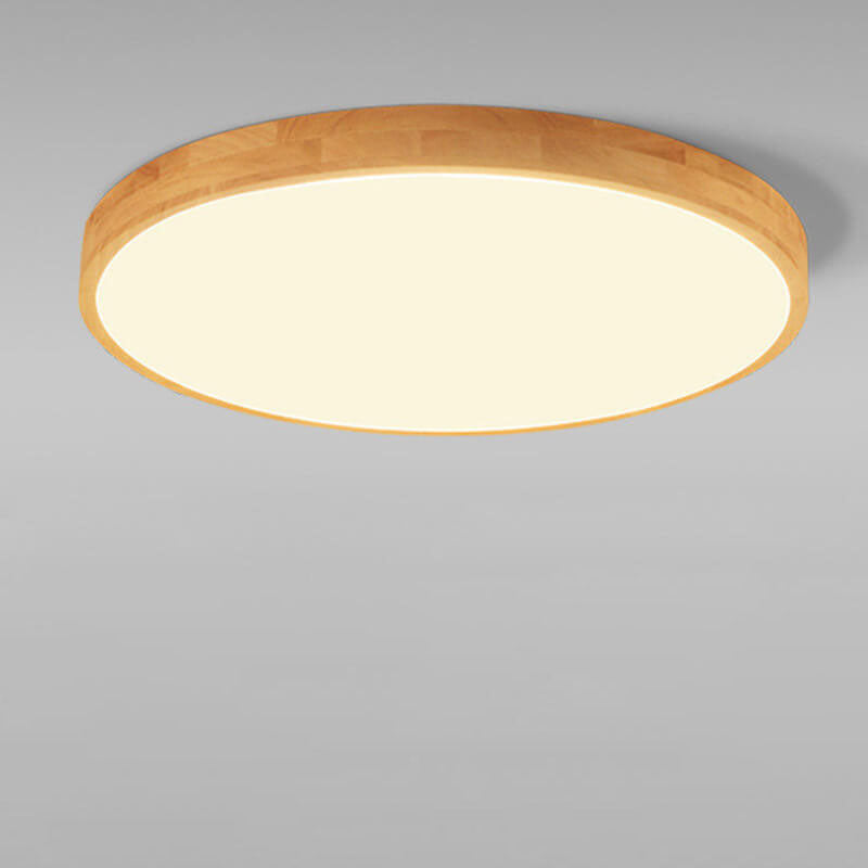 Ronde plafondlamp hout met geïntegreerde LED ultradun dimbaar warm licht voor woonkamer slaapkamer modern | Sulvida