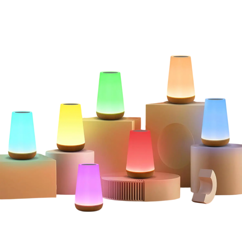 RGB-Tafellamp met Afstandsbediening en Touchbediening – 13 Kleuren, 5 Helderheid Niveaus, Dimbaar Nachtlampje voor Slaapkamer, Woonkamer & Kinderkamer | Sulvida