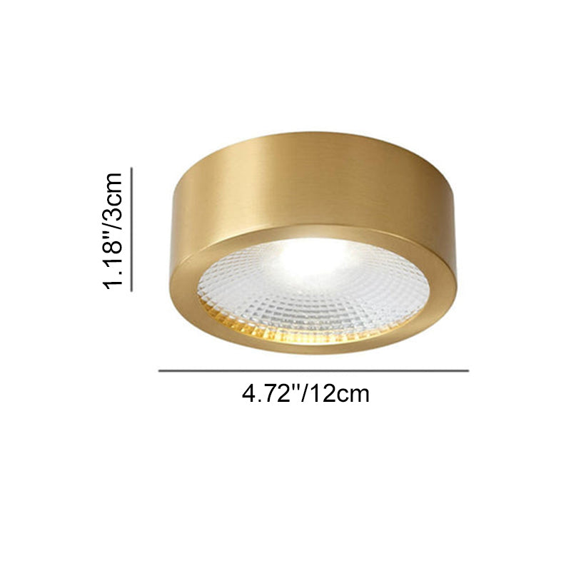 Plafondlamp rond koper ultradun LED geïntegreerd 8-12 cm directe montage warm wit koel wit voor hal woonkamer | Sulvida