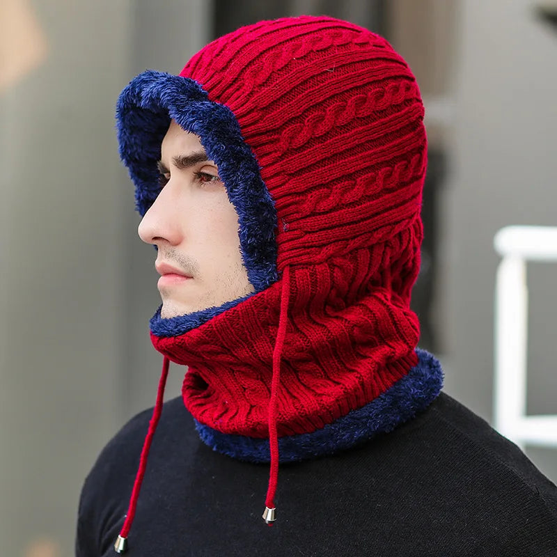 Gebreide Wintermuts met Sjaal – Balaclava Gezichtsbescherming Fleece Gevoerd – Unisex Oor- & Nekwarmer | Sulvida